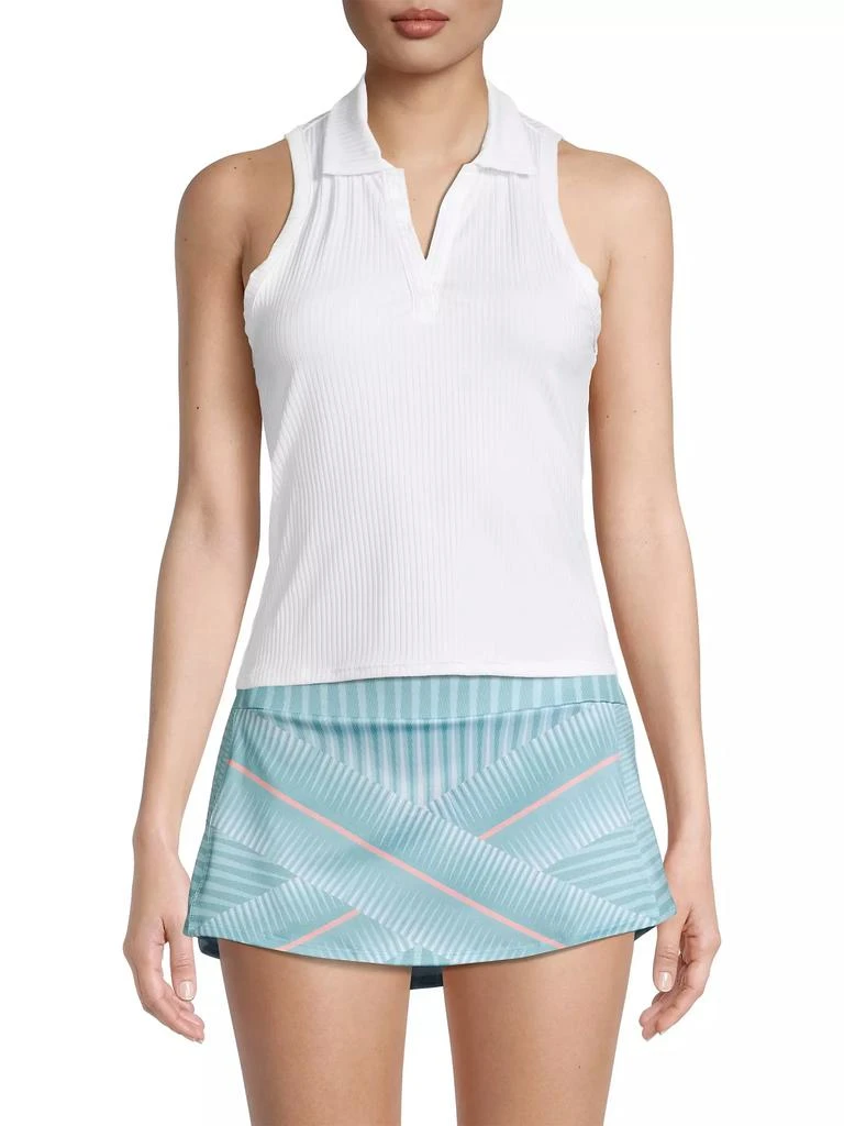 K-Swiss Sleeveless Rib-Knit Polo Shirt 3