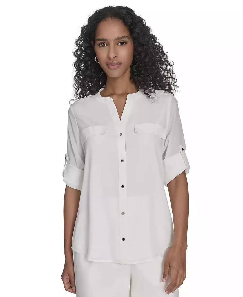 Calvin Klein Women's Roll-Tab Blouse 1