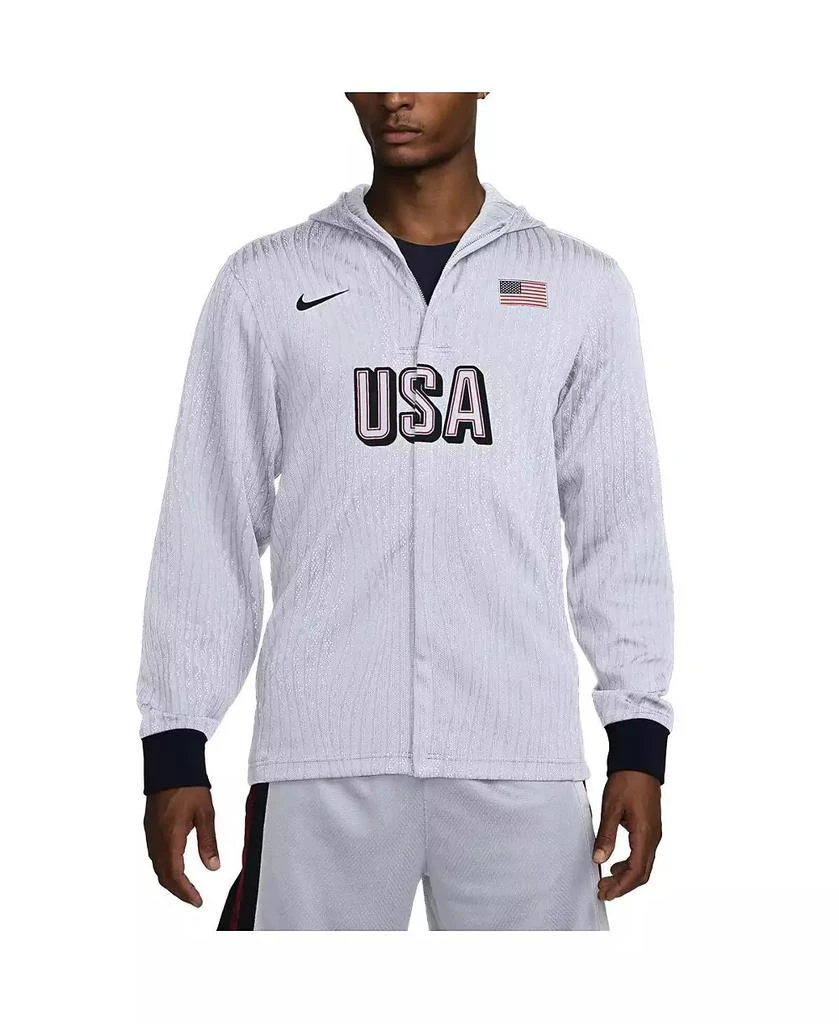 NIKE Men's White USA Basketball 224 Summer Authentic On-Court Game Full-Zip Jacket 1