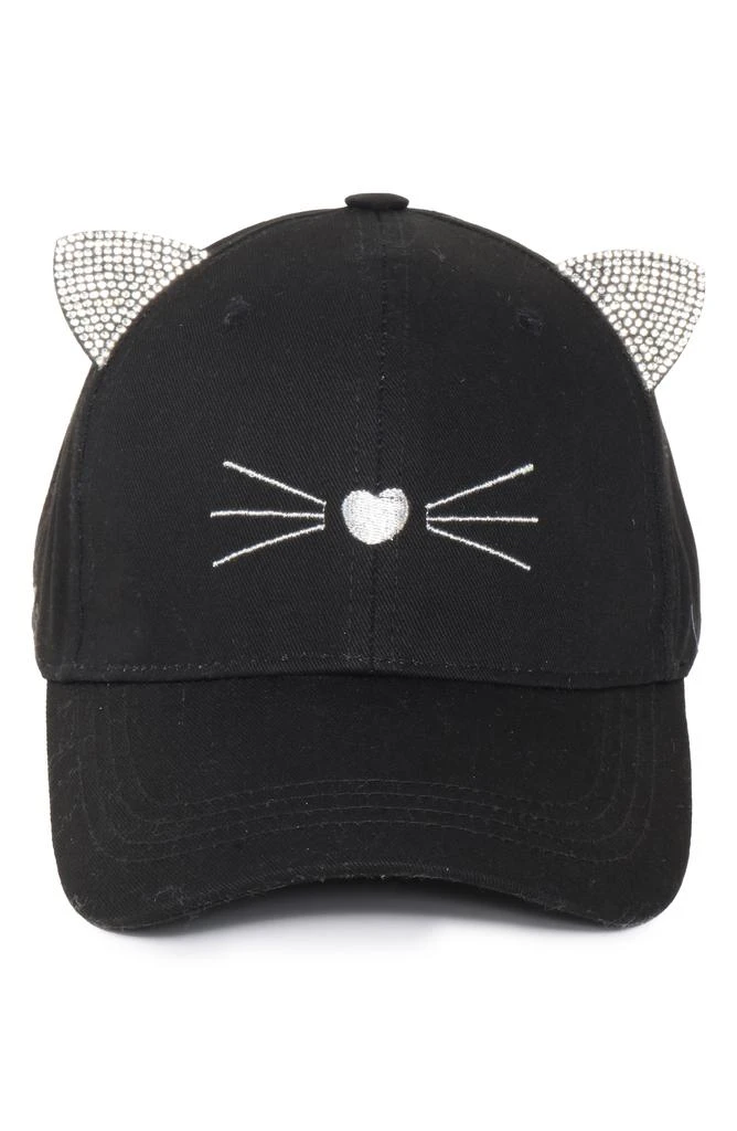 David & Young Rhinestone Cat Ear Baseball Cap 1