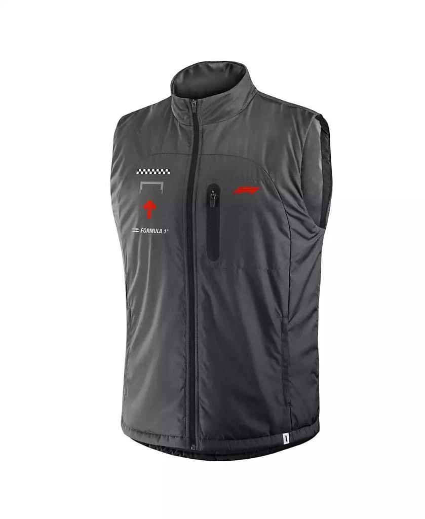Formula 1 Men
s Gray Tech Stacked Logo Gilet Full-Zip Vest 3