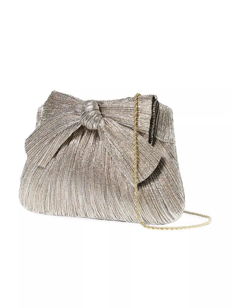 Loeffler Randall Rayne Pleated Lamé Bow Clutch 2