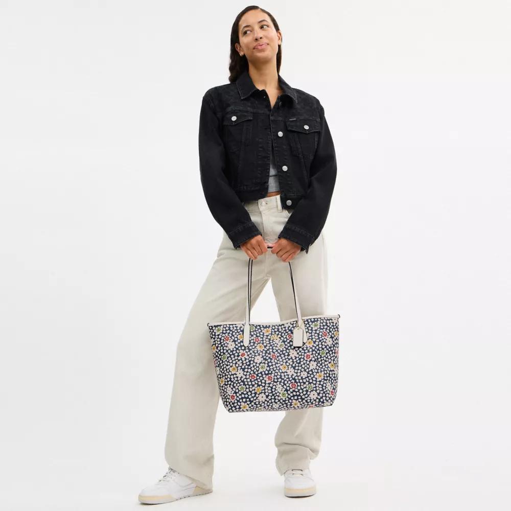 Coach City Tote Bag With Floral Print