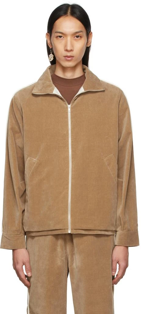 Camiel Fortgens Tan Velvet Track Jacket 1