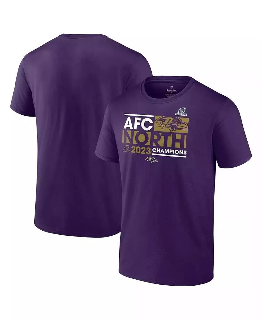 Fanatics Men's Purple Baltimore Ravens 2023 AFC North Division Champions Big and Tall T-shirt 1