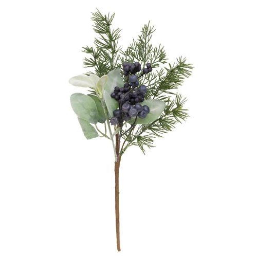HomeGifo Royal Blue Berries Cedar & Lamb's Ear Pick 15"