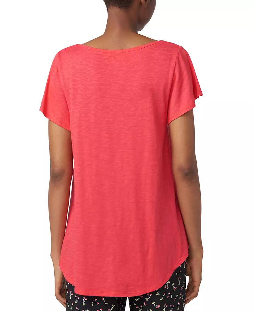 Hue Women's Solid Short-Sleeve Shirred Pajama Tee