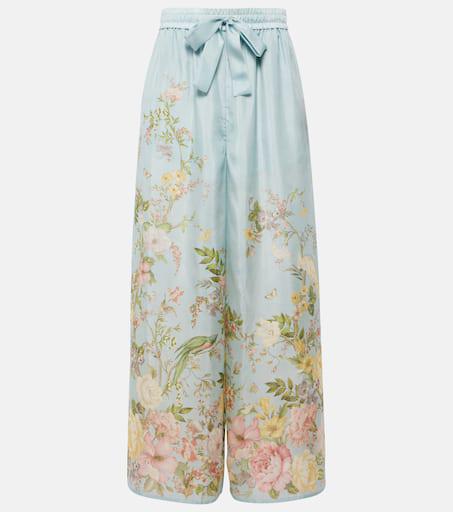 【Zimmermann】Halliday フローラル シルクパラッツォパンツ Zimmermann】Halliday フローラル シルクパラッツォパンツ