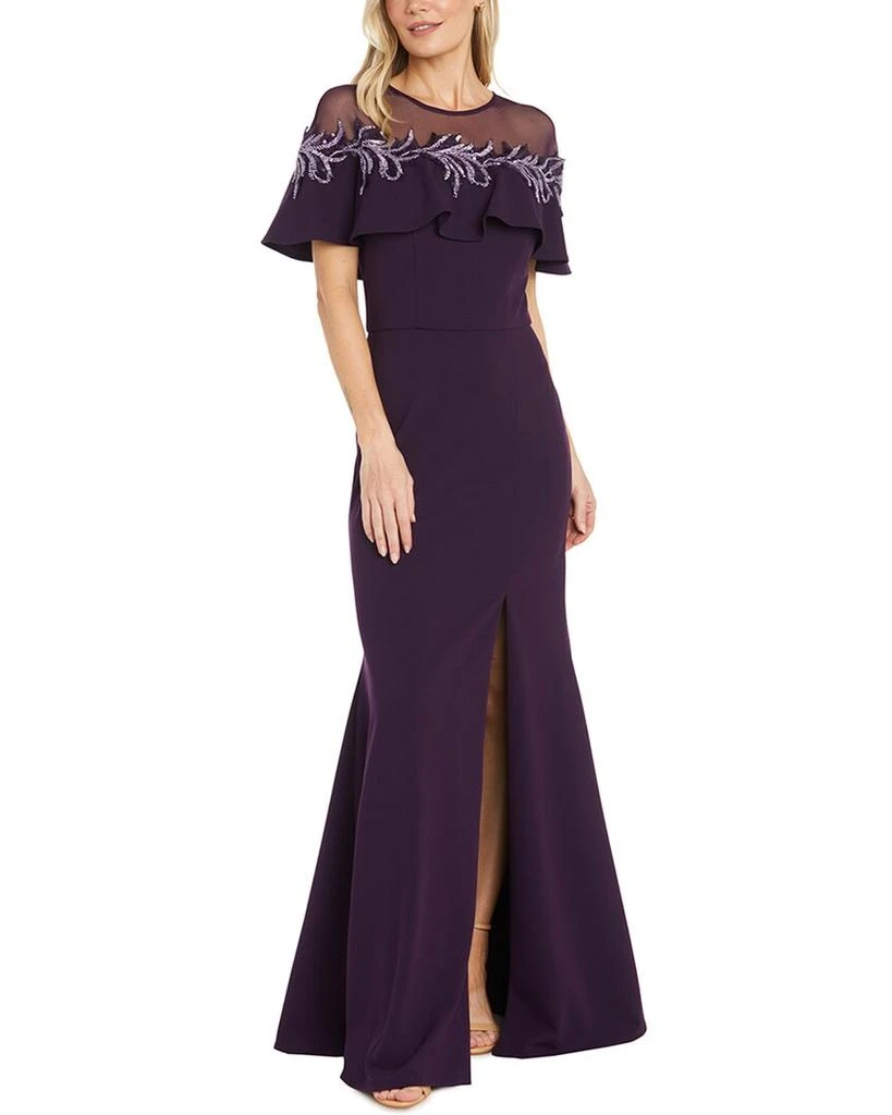 white christmas dresses MERLOT Bell Sleeve Ruched-Waist Ring Dress 9871 main image 0