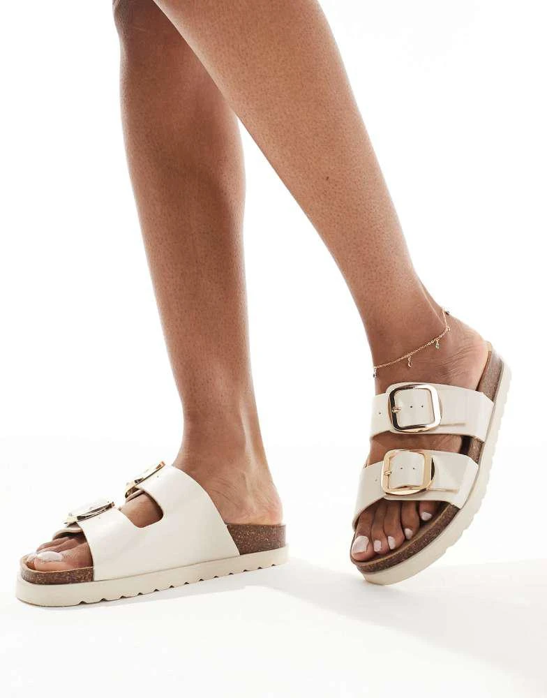 New Look New Look double strap sandal with buckles in off white 1