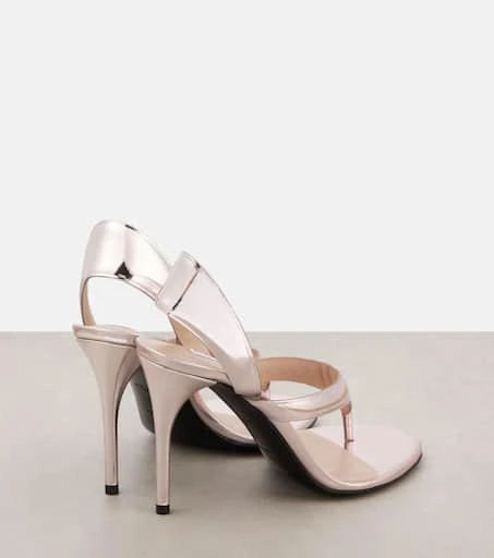 Alaïa Infradito mirrored leather thong sandals 2