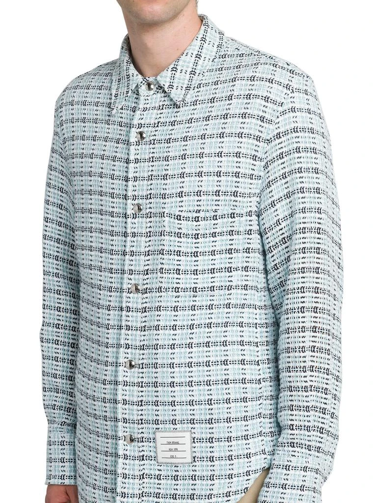 Thom Browne Plaid Snap-Front Shirt Jacket 4