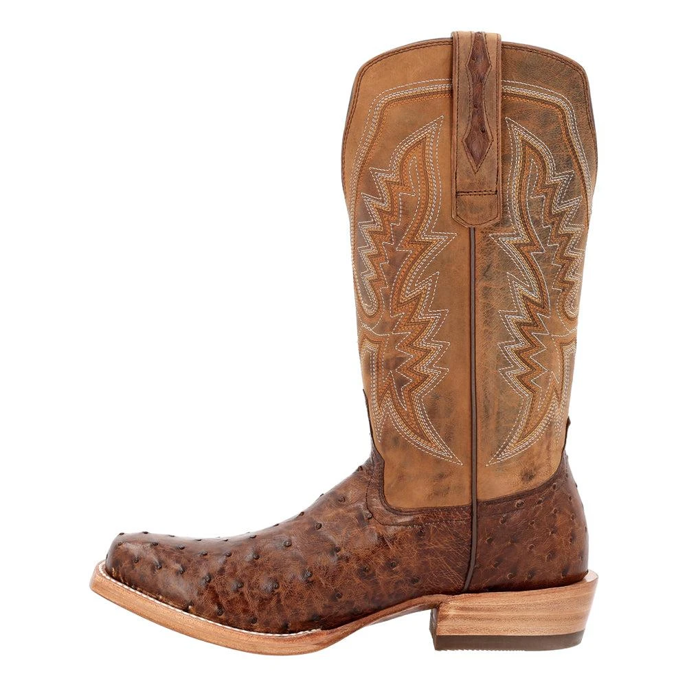 Durango PRCA Collection Full-Quill Embroidered Ostrich Square Toe Cowboy Boots 3