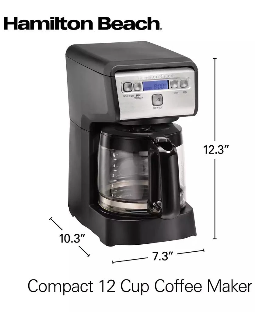 Hamilton Beach 12-Cup Compact Programmable Coffee Maker 2