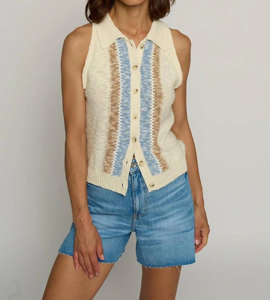 Central Park West Central Park West - Collared Knit Sleeveless Sweater 1