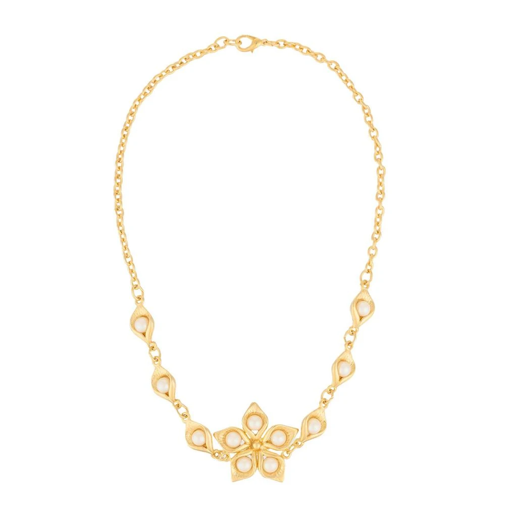 Susan Caplan Vintage 1980s vintage faux pearl floral necklace 1
