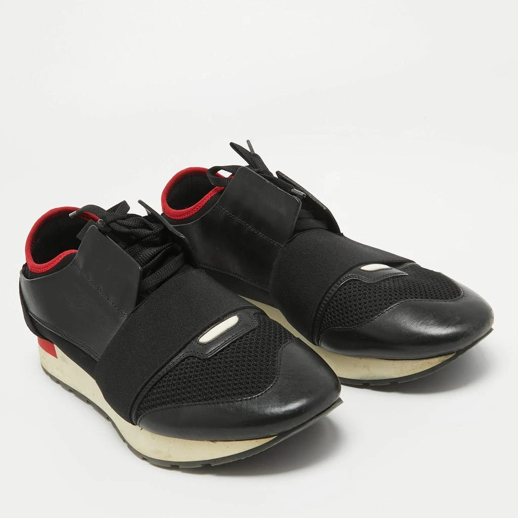 Balenciaga Balenciaga Black/Red Leather and Mesh Race Runner Sneakers Size 42 4