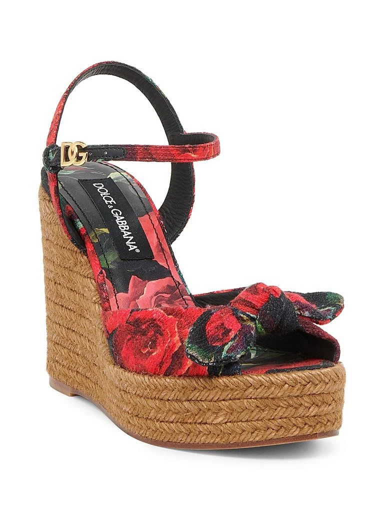 Dolce 
Gabbana Floral Espadrille Wedge Sandals 2