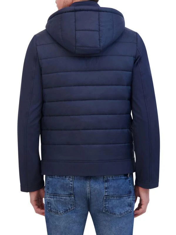 Kenneth Cole Mixed Media Drawstring Hoodie 2