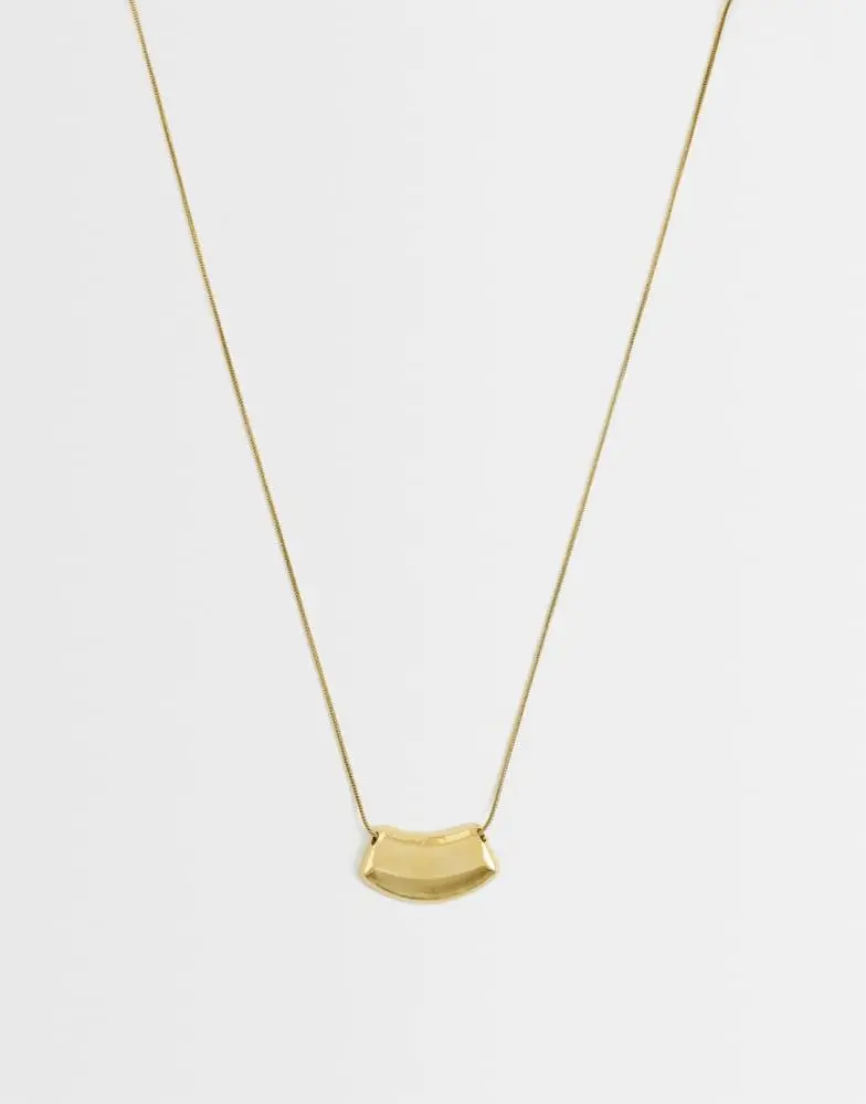 LOST SOULS Lost Souls long disc pendant necklace in 18k gold plated