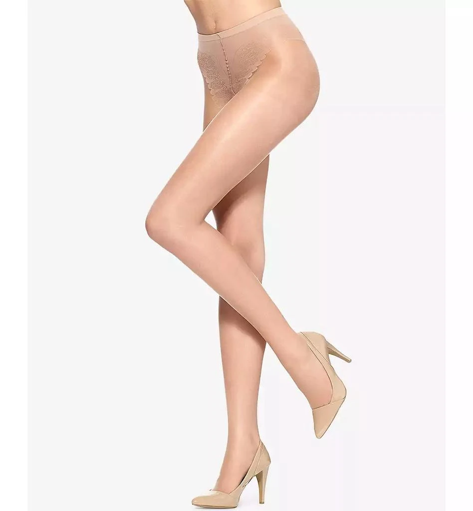 Hue Women's  French Lace Control Top Pantyhose 1