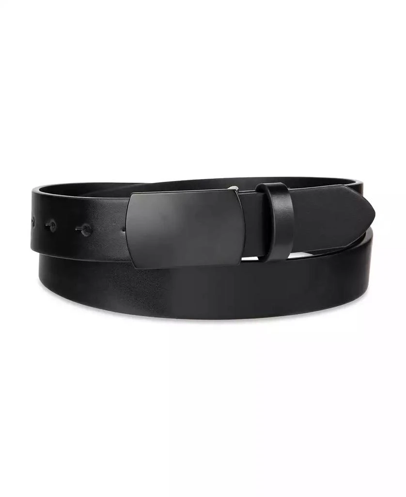 Alfani Men's Dress Casual Matte Black Plaque Buckle Belt 1