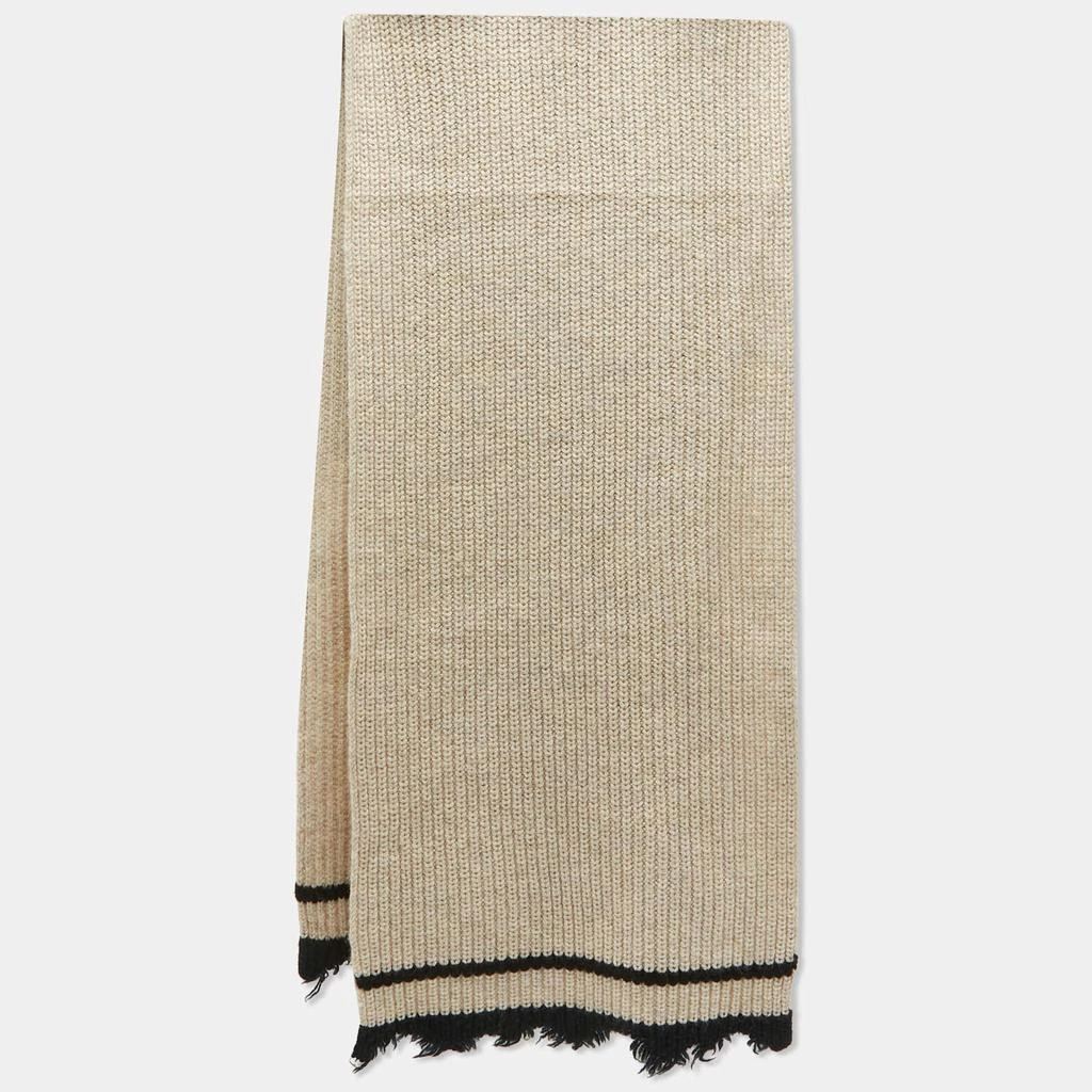 ZADIG & VOLTAIRE Zadig & Voltaire Beige Rib Knit Wool Blend Lisa Muffler 1