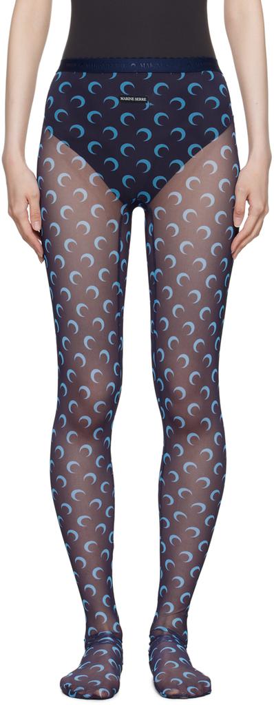 Shop SSENSE Exclusive Blue Moonogram Tights on Sale at