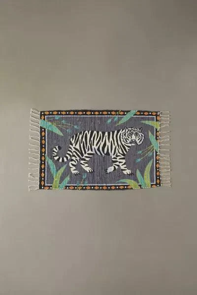 Urban Outfitters Walking Tiger Printed Rag Rug 2