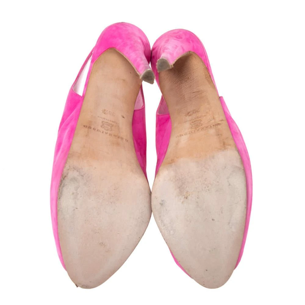 Brian Atwood Brian Atwood Pink Nubuck Leather  Peep Toe Slingback Platform Sandals Size 38 6