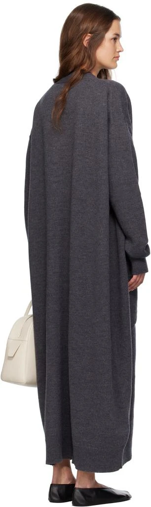 Jil Sander Gray Long V-Neck Knitted Cardigan 3