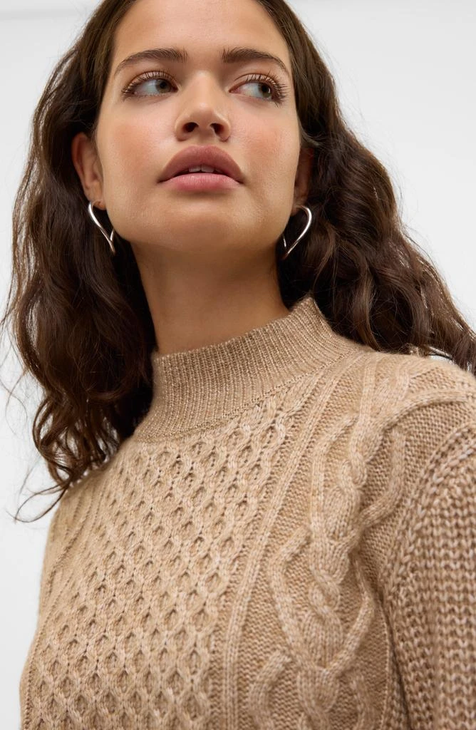 VERO MODA Universe Mock Neck Cable Sweater 3