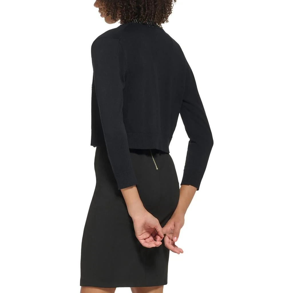 Calvin Klein Womens Embellished Cropped Cardigan Sweater 2