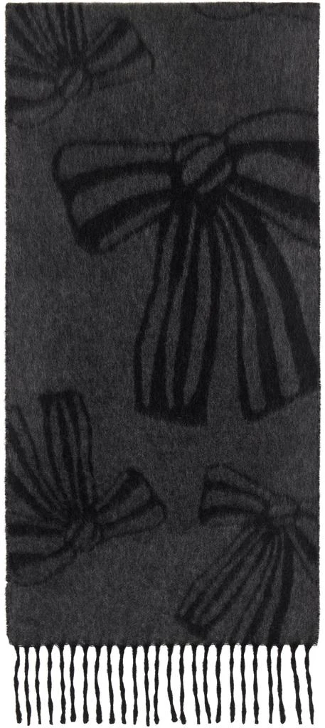 Acne Studios Black Cashmere Jacquard Scarf 2
