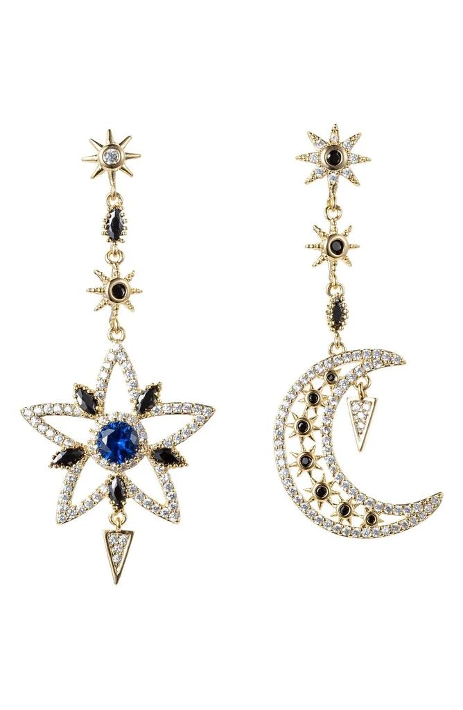 EYE CANDY LOS ANGELES CZ Sun 
Moon Drop Earrings