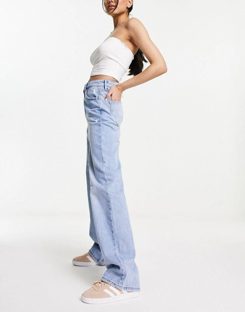 Stradivarius Stradivarius 90s baggy dad jean in light blue 4