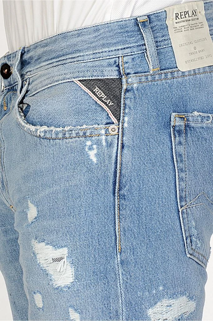 Replay Straight Fit Ripped Jeans 6
