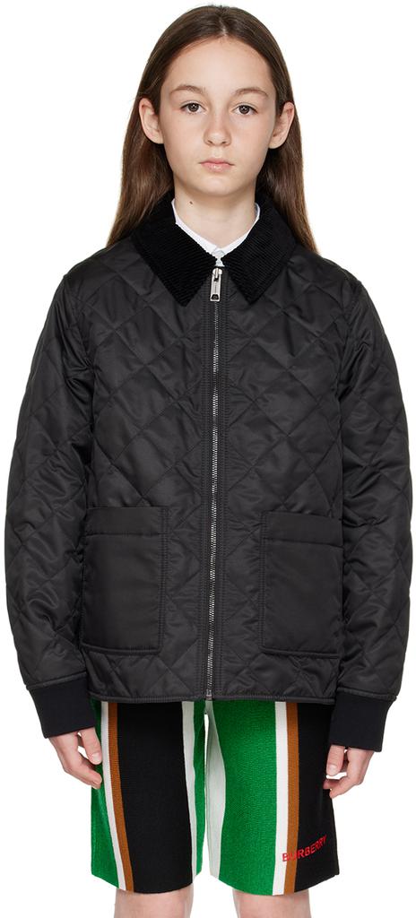 Burberry Kids Black Diamond Quilted Jacket