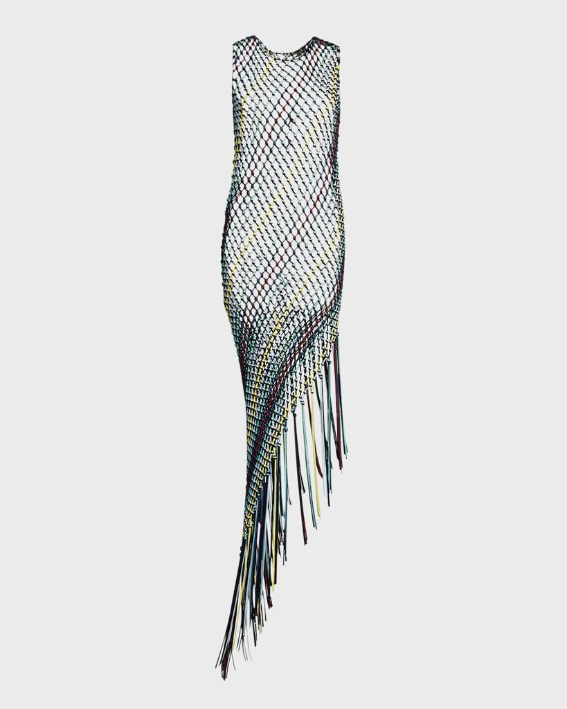 Gabriela Hearst Nabia Sleeveless Asymmetric Net Midi Dress 1
