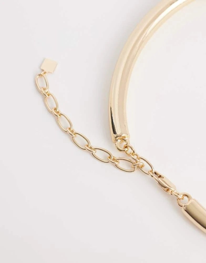 ASOS ASOS DESIGN torque necklace with loop detailing in silver tone 3