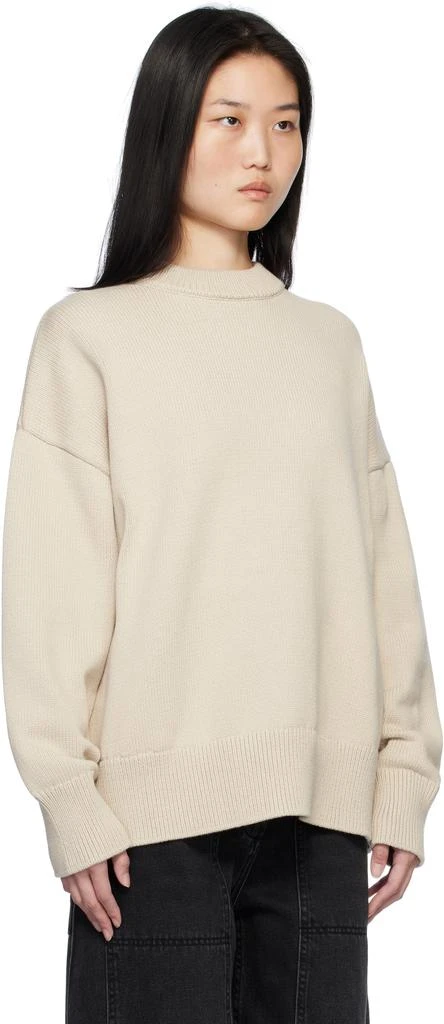 CO Beige Boyfriend Crew Sweater 2