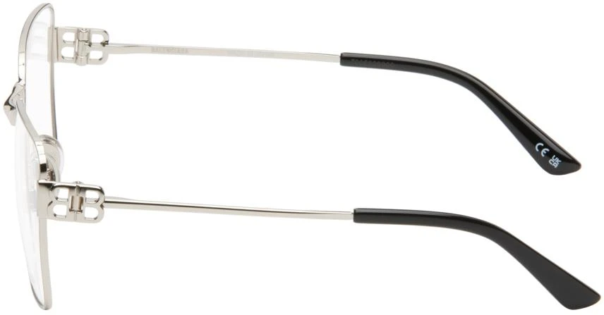 Balenciaga Silver Mercury Squared Metal Glasses 3