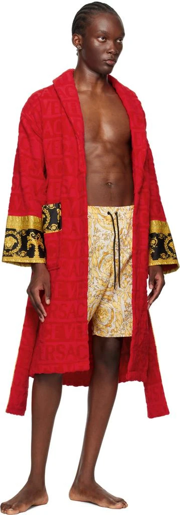 Versace Red 'I Heart Baroque' Robe 4