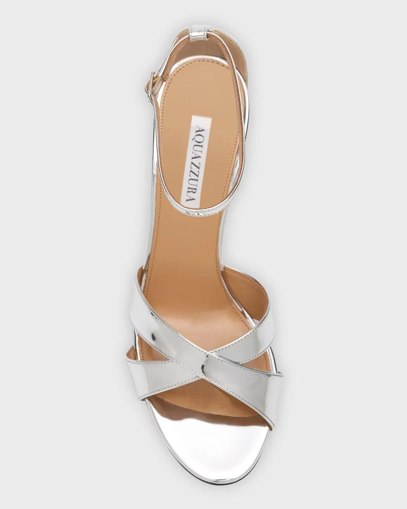 Aquazzura Divine Metallic Crisscross Ankle-Strap Sandals 7