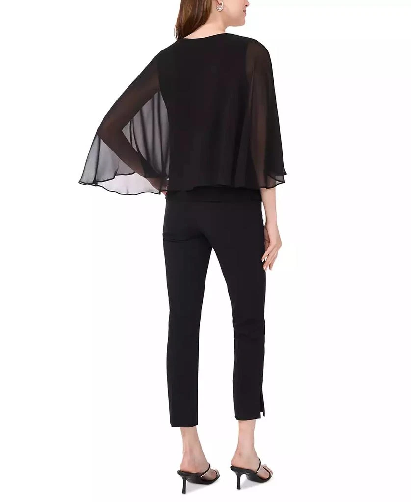 MSK Women's Rhinestone-Trim Cape-Overlay Top 5