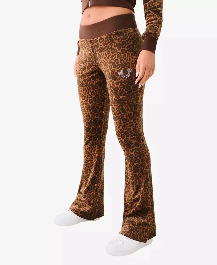 True Religion Women's Leopard Velour Bootcut Pants 3