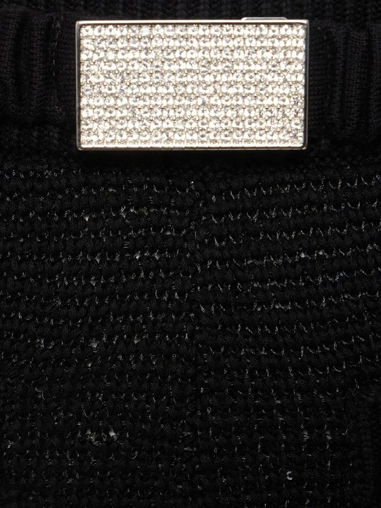 Alessandra Rich Sequined Cotton Blend Knitted Hot Pants 3