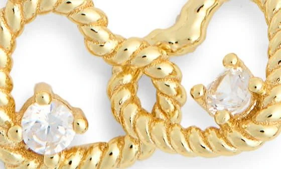 Argento Vivo Sterling Silver Pavé Cubic Zirconia Entwined Hearts Pendant Necklace 3