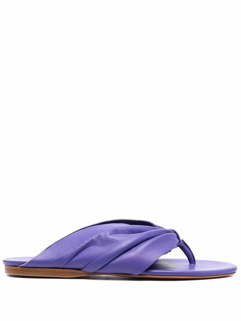 FORTE_FORTE ruched leather thong sandals - women