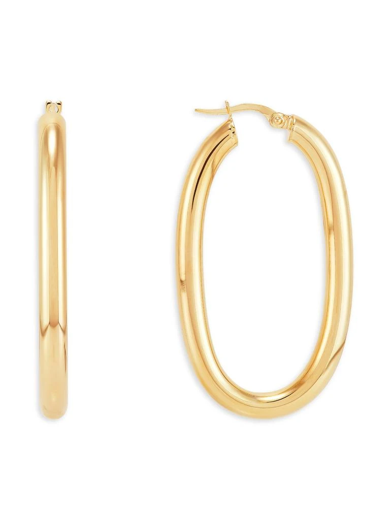 Saks Fifth Avenue 14K Yellow Gold Oblong Hoop Earrings